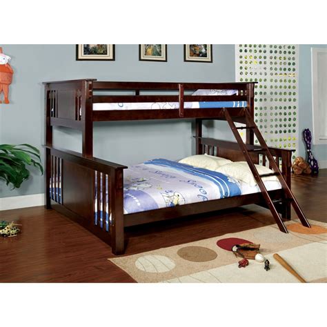 Spring Creek Dark Walnut Extra Large Twin Over Queen Bunk Bed from ...