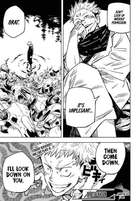 jujutsu kaisen - yuji itadori - ryomen sukuna - manga panel - black and ...