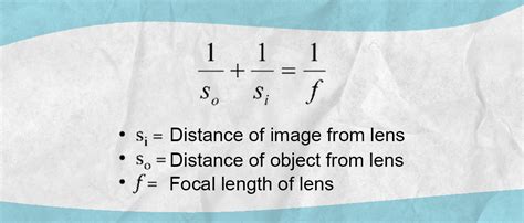 Thin Lens Formula (MCAT Physics Equations Guide)