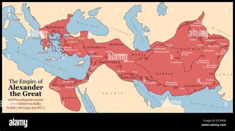 Empire of Alexander the Great an his conquest course from Greece to ...