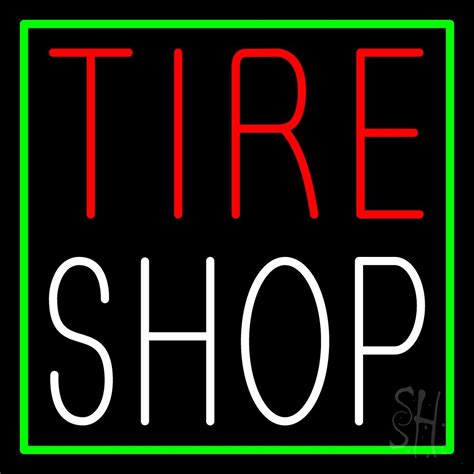 Red Tire Shop Block LED Neon Sign - Tire Neon Signs - Everything Neon