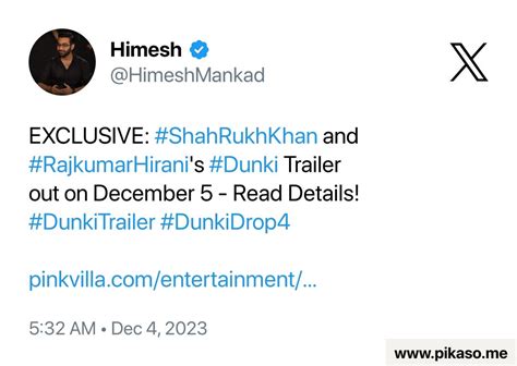 Dunki Trailer To Be Out Tomorrow 5th December!!!! : r/bollywood