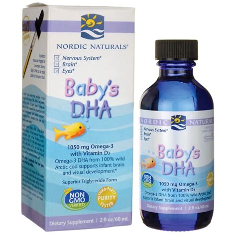 Nordic Naturals Baby's DHA with Vitamin D3 2 fl oz (60 mL) Liquid ...