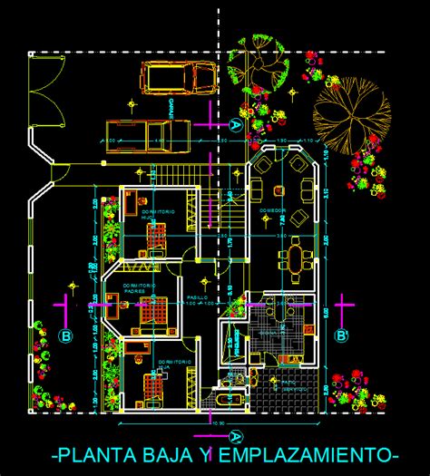 Terraced Houses with Garage 2D DWG Plan for AutoCAD • Designs CAD