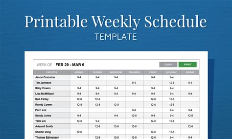 Free Monthly Employee Work Schedule Template Excel Printable | Smorad ...