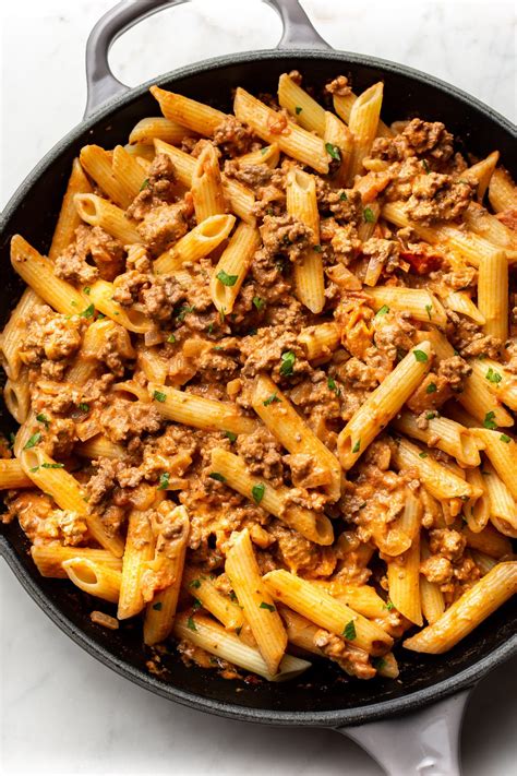 Easy Creamy Ground Beef Pasta • Salt & Lavender