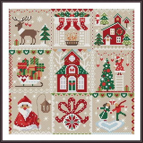 Christmas cross stitch patterns Sampler Cross stitch | Etsy