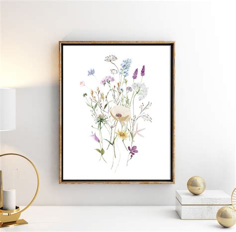 Watercolor Flowers, Prairie Field Flowers, Wildflower Prints, Botanical ...