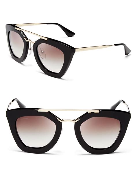 Prada Cat Eye Sunglasses, 49mm in Black | Lyst