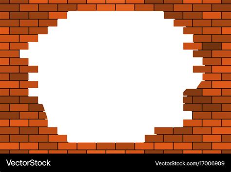 Broken brick wall Royalty Free Vector Image - VectorStock