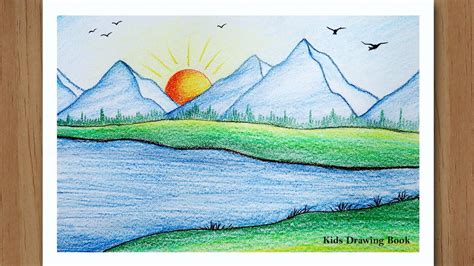 Mountain Landscape Drawing Color Pencil - Learn how to draw landscape ...