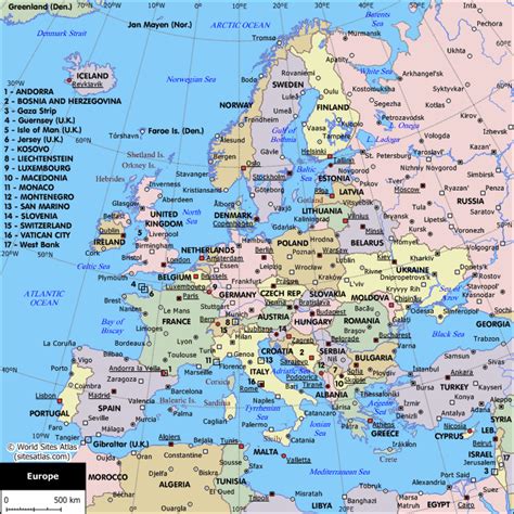 Political Map of Europe - World Sites Atlas Europe Map, Europe Travel ...