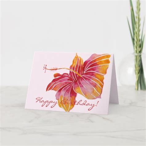 Happy birthday | Hawaiian Floral Card | Zazzle.com