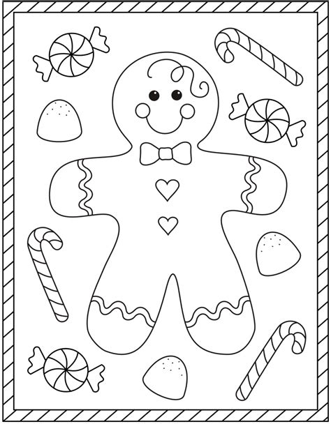 christmas gingerbread coloring page - Coloring Pages