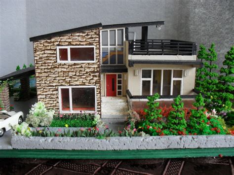 Modern Miniature Model House with Property HO Scale by EmmyNHiros