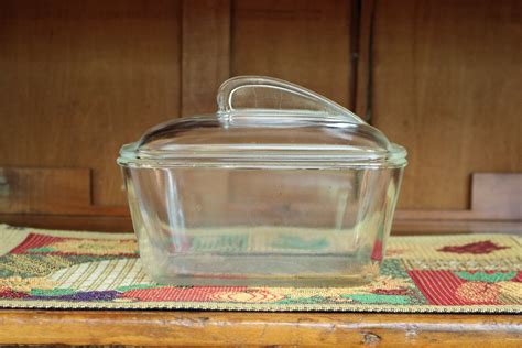 Glasbake ~ Small Loaf Pan ~ Clear Glass ~ Bread Pan with Lid ~ 7 3/4" x ...