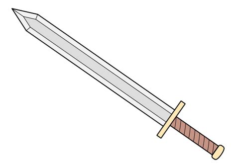 How to Draw a Sword Step by Step - EasyLineDrawing