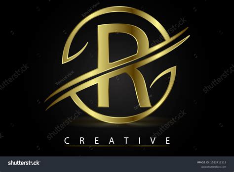 R Golden Letter Logo Design Vector Stock Vector (Royalty Free ...