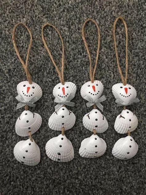 Sea shell snowmen | Seashell crafts, Shell crafts diy, Shell crafts