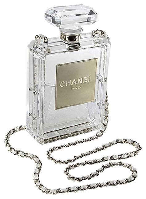 Chanel Limited Edition Perfume Bottle Clear Plexiglass Gold Tone Metal ...