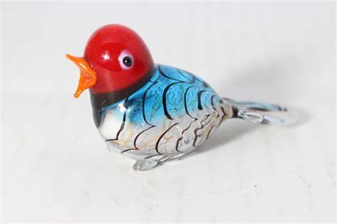 Colorful Miniature Glass Bird Figurine Art / Garden Decor | Glass birds ...