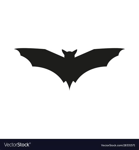 Silhouettes bat simple icon Royalty Free Vector Image