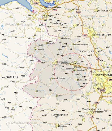 Broseley Map - Street and Road Maps of Shropshire England UK