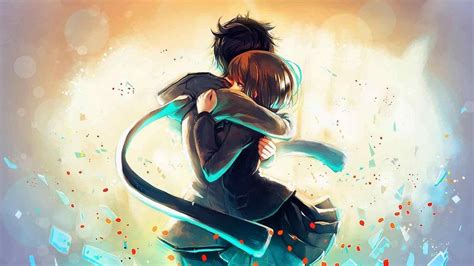 Download Anime Love Tight Hug Wallpaper | Wallpapers.com