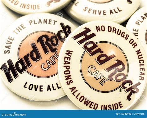 Hard Rock Cafe Pins editorial image. Image of beverage - 113340990