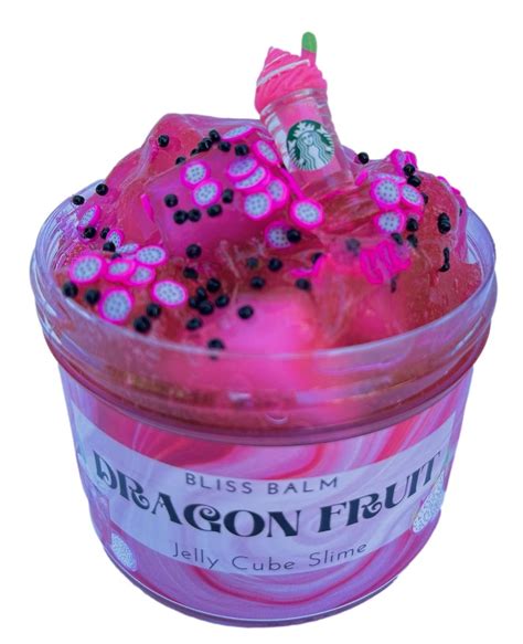 Dragon Fruit Jelly Cube Slime Pink Clear Scented Slime, Birthday Party ...