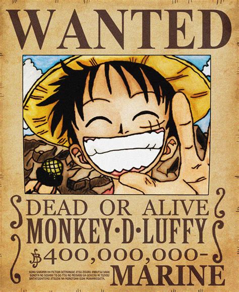 Monkey D Luffy Wanted Poster Hd – Lakaran