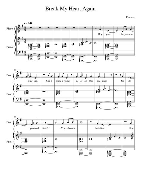 Break My Heart Again - FINNEAS Sheet music for Piano (Solo) | Musescore.com