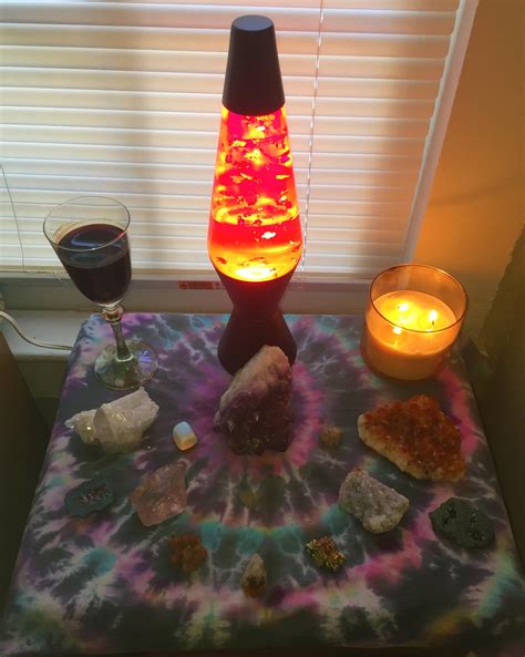 My current altar and crystal arrangement : r/witchcraft