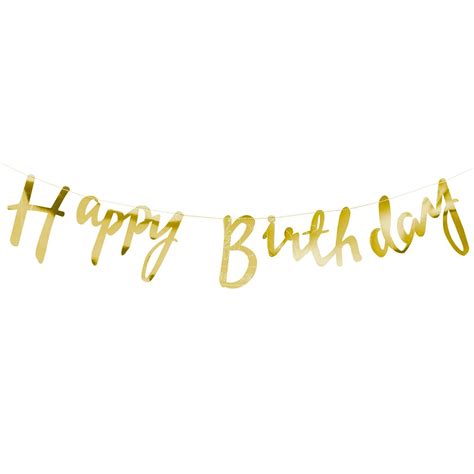 Happy Birthday Gold Letter Banner | Party Wholesale