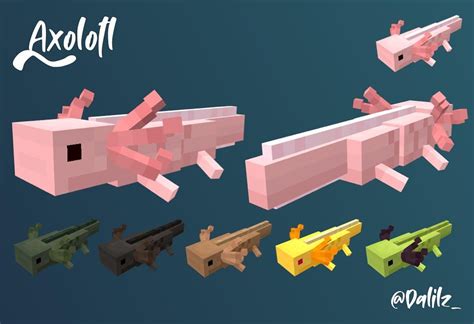 Rare Axolotl On Minecraft : Minecraft axolotls come in five colours ...