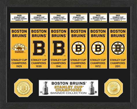 Highland Mint NHL Boston Bruins Stanley Cup Banner Photo Mint Collection