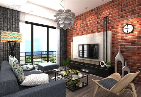 Industrial Modern Living Room apartment design ideas & photos Malaysia ...