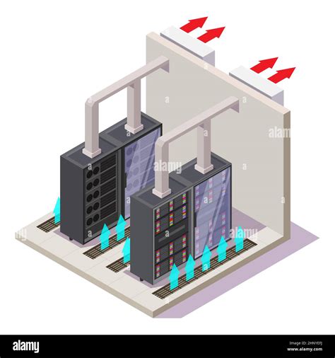 Data center air conditioning equipment, vector isometric illustration ...