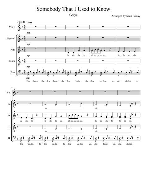 Somebody That I Used to Know Sheet music for Piano | Download free in ...