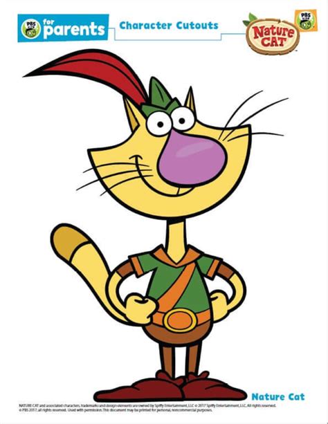 Nature Cat Character Cutouts | Kids Coloring Pages | Cat character ...