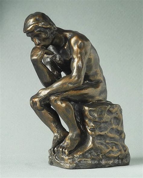 Amazon.de: Auguste Rodin Der Denker Figur in Bronzeoptik mit edler ...