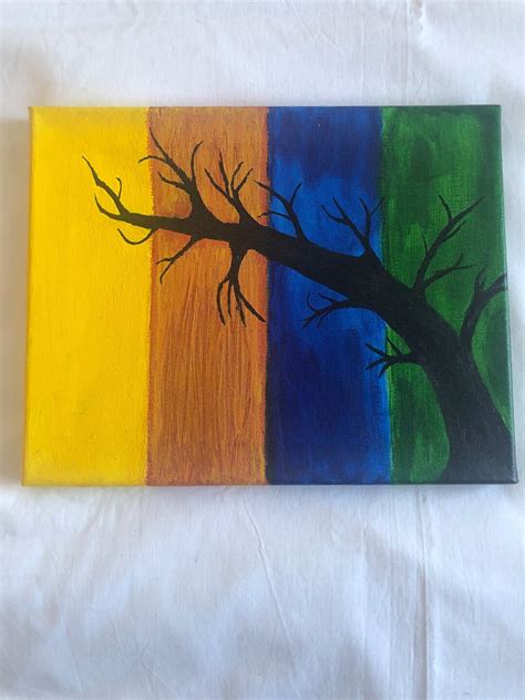 Tree Painting, Canvas Acrylic Painting, Home Decor - Etsy