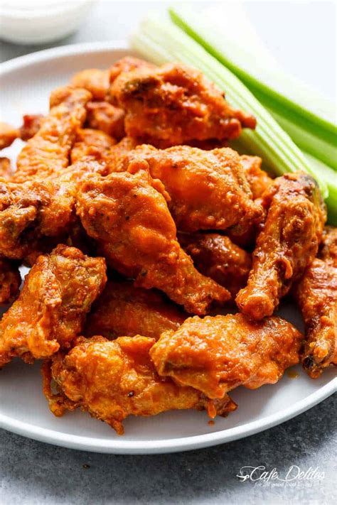 Crispy Buffalo Chicken Wings (BAKED) - Cafe Delites