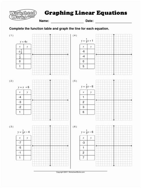 Linear Equations Worksheet Answers