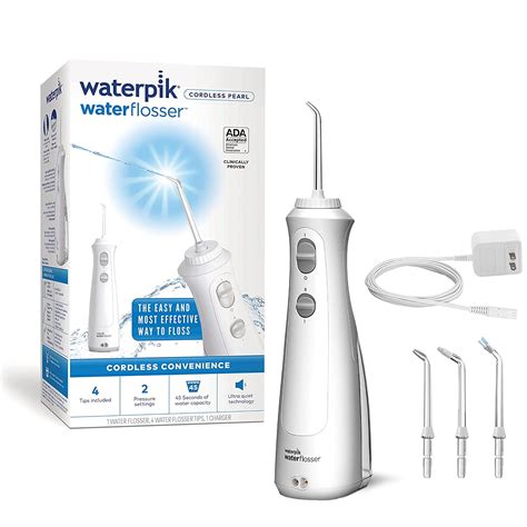 Waterpik Cordless Pearl Rechargeable Portable Water Flosser for Teeth ...