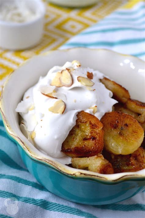 Pan-Fried Bananas with Coconut Cream - Coconuts & Kettlebells