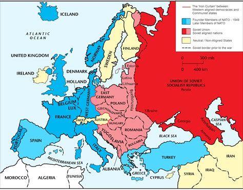 Cold War Europe Map - Blank Map