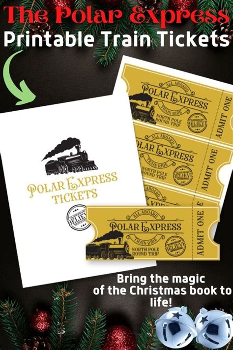 the polar express printable train tickets are on display with christmas ...