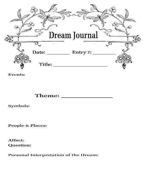 Dream journal template | Doitwithheart.com Journal Pages | Pinterest ...