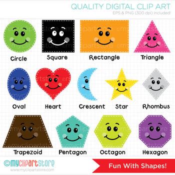 Clipart - Fun with Shapes, Back to School by MyClipArtStore | TpT